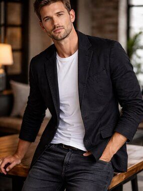 DKNY Jeans Black Blazer Jacket – Size XXL